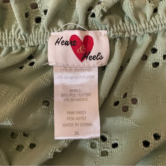 Hearts & Heels Sage Green Floral Smocked Babydoll Mini Dress Coquette Milkmaid - Picture 6 of 10